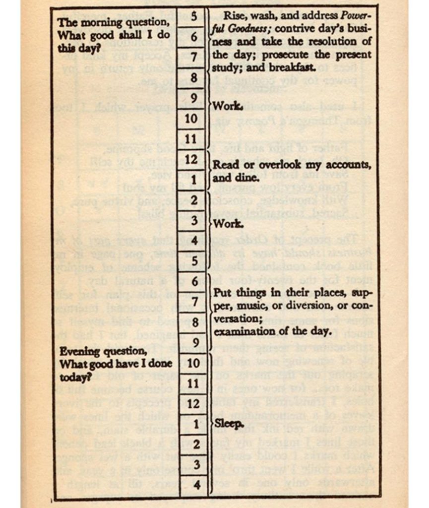 Why is my life fucked up - Benjamin Franklin schedule