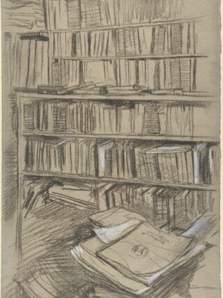 Bookshelves-Study-for-Edmond-Duranty-Edgar Degas-information-hoarding